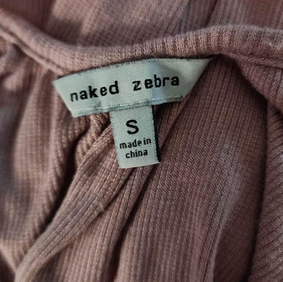 Naked Zebra Mauve Spaghetti Strap Blouse, Size Small - Picture 3 of 3